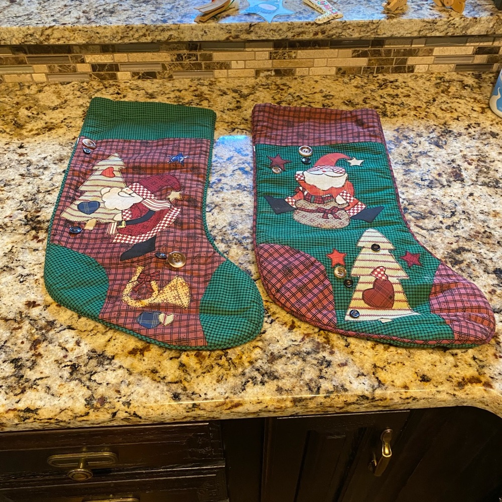 Festive Christmas Stockings with Santa and Snowman